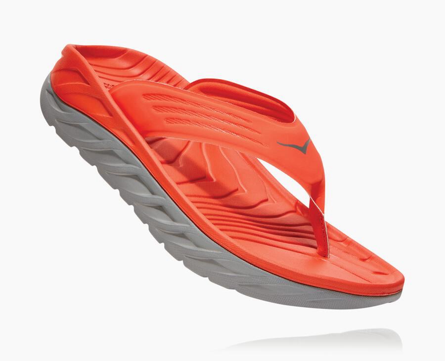 Hoka One One Mens Sandals - ORA Recovery Flip - Red - ANQO47892